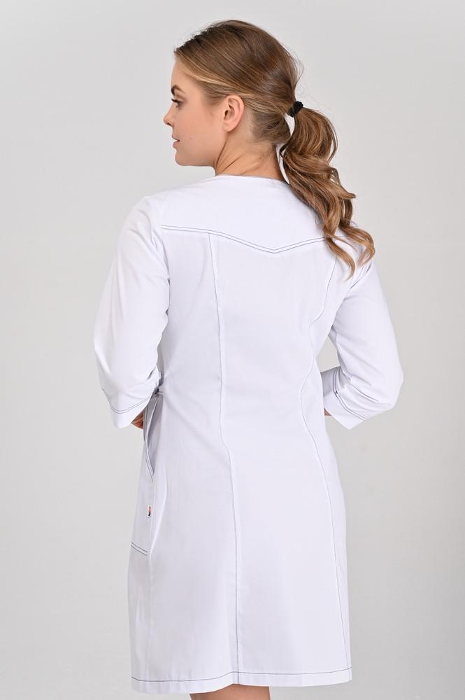 Халат TopLine Вирджиния рукав 3/4 р. 46 Белый (11934-(46) б.строч.т.с.) - фото 2