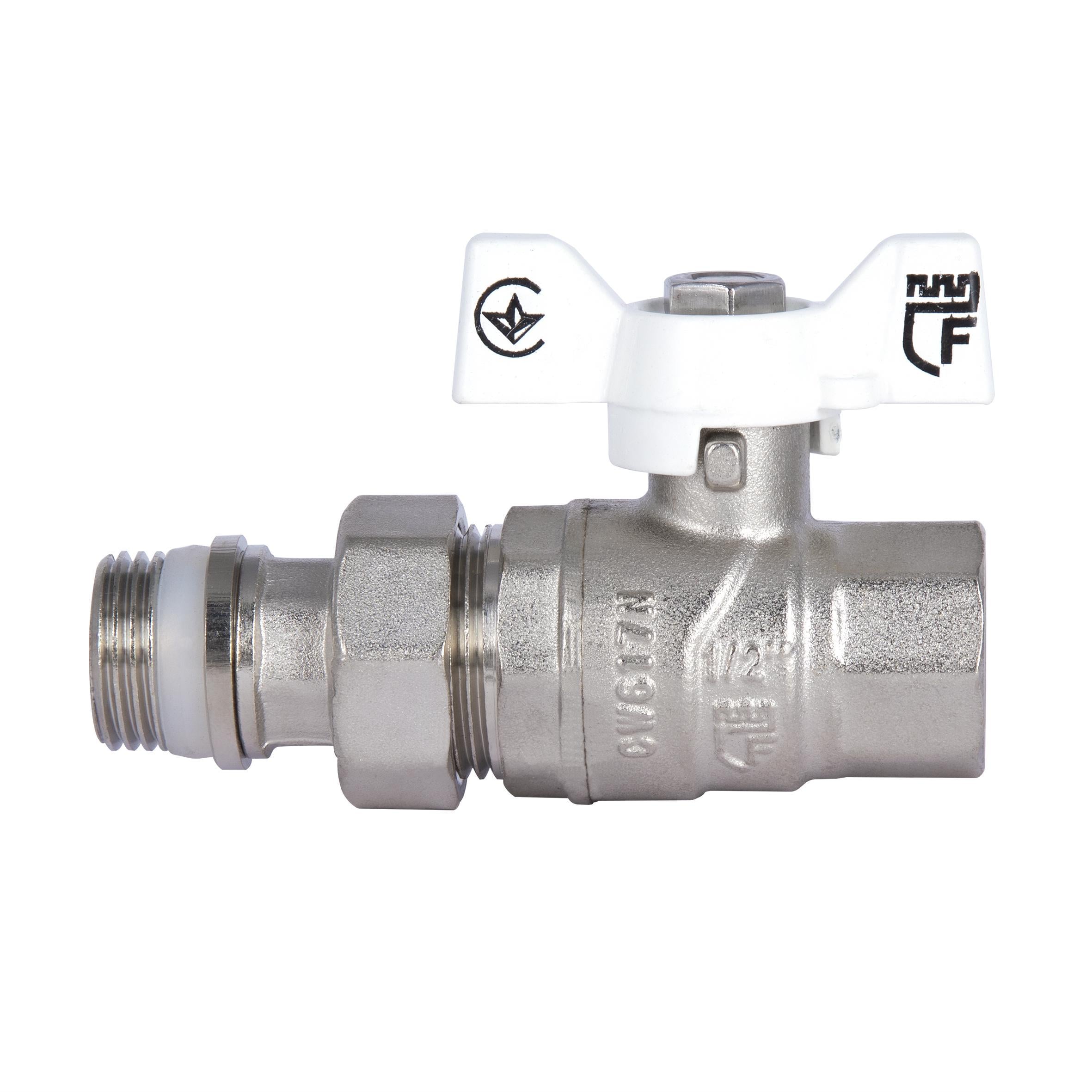 Кран шаровой SD Forte Американка 1/2" с антитечкой прямой (SF222W15)