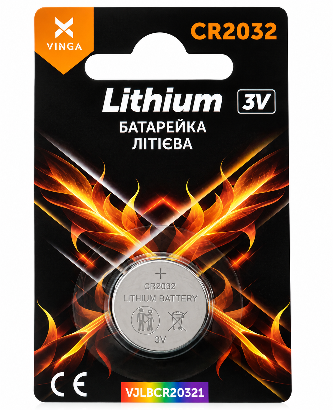 Батарейка Vinga CR2032 Lithium (VJLBCR20321)