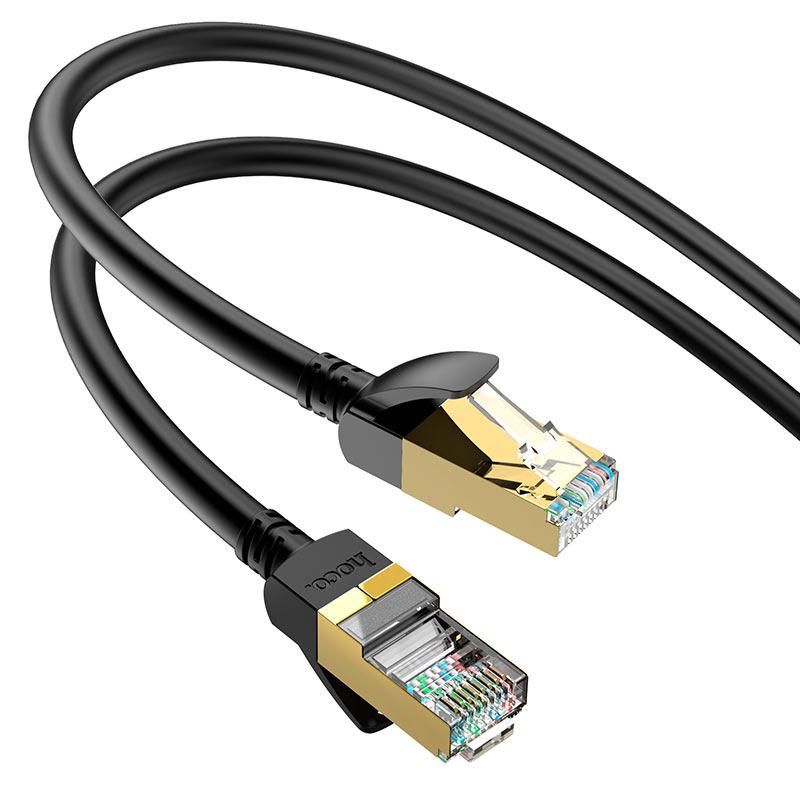 Кабель сетевой LAN RJ45 Hoco US02 универсальный 5 м Черный - фото 1