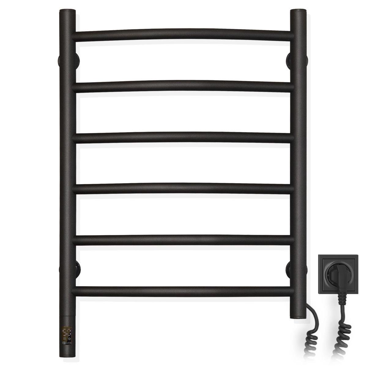 Рушникосушарка електрична NAVIN Камелія Sensor правобічна з таймером 480x600 мм Чорний муар (12-207033-4860)