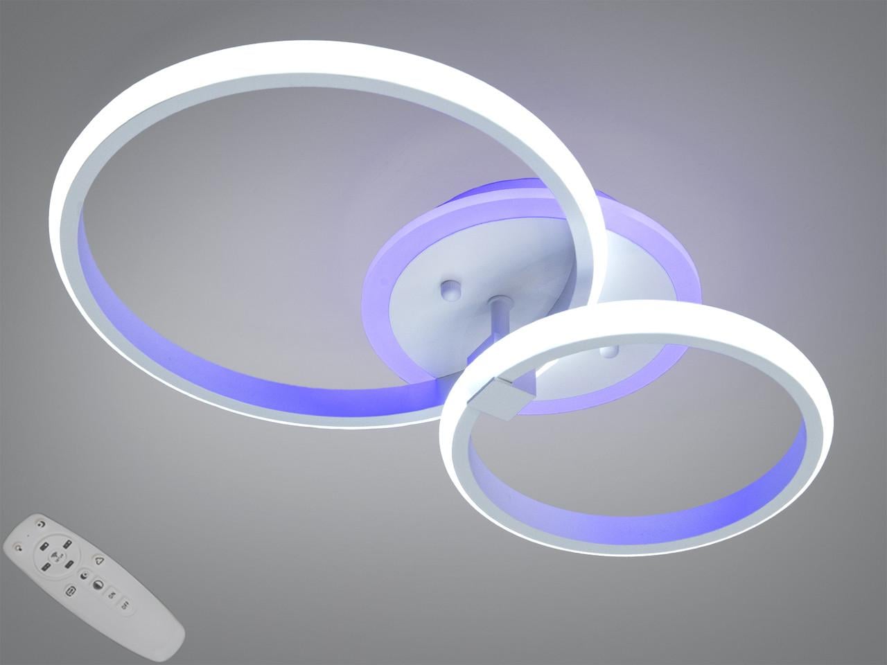 Люстра светодиодная для гостиной 2526/2WH LED 3color dimmer 44 Вт с пультом Белый (2957216518)