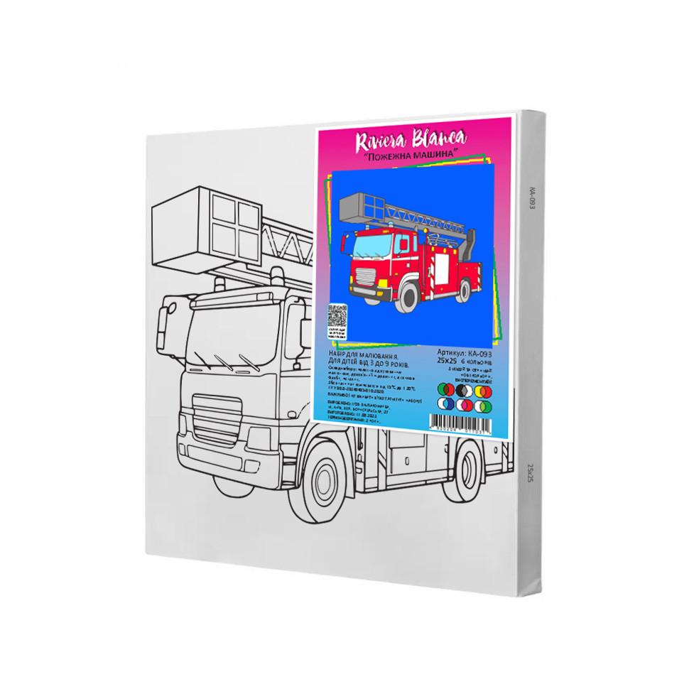 Набір для розпису по контурах Riviera Blanca Пожежна машина 25x25 см (КА-093)