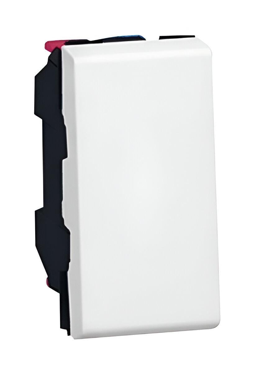 Выключатель кнопочный одноклавишный Legrand Mosaic 1 модуль без фиксации 6А 250V Белый (30346842)