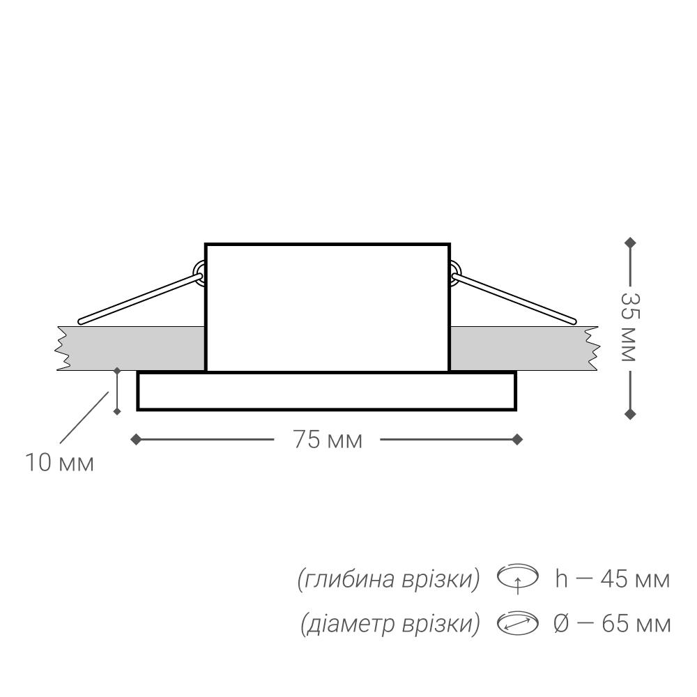 Точковий світильник врізний Tiko 12042 WH + BK (11499588) - фото 2