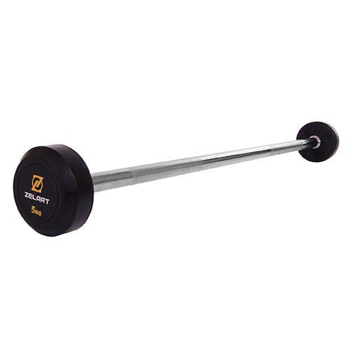 Штанга фиксированная прямая Rubber Coated Barbell Zelart TA-2685 5 кг Черный (58363066) - фото 1