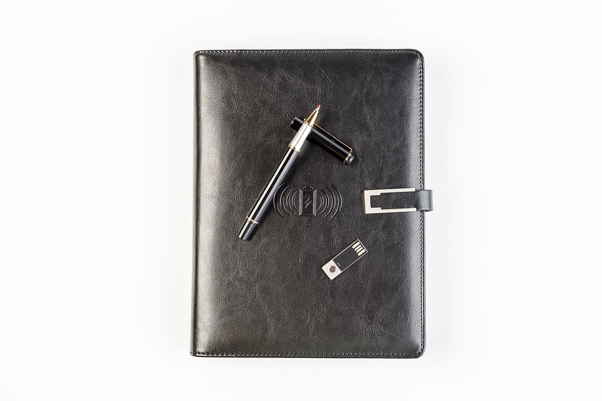 Блокнот із бездротовою зарядкою Powerbank 8000 mAh із флешкою 16 Гб Чорний (28_2114) - фото 15