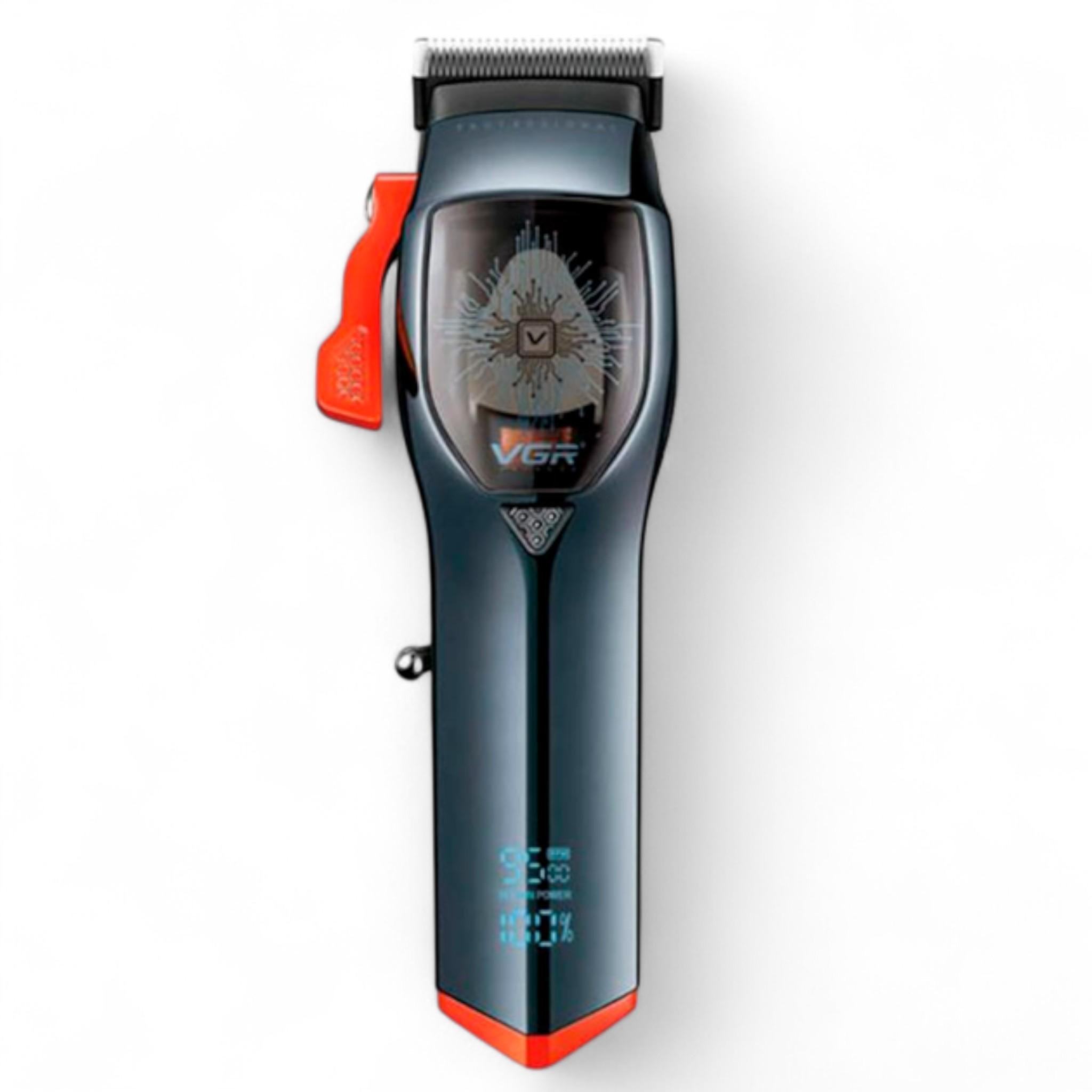 Машинка для стрижки акумуляторна VGR V-647 тример 4 насадки LED display Grey (M_V-647Grey)