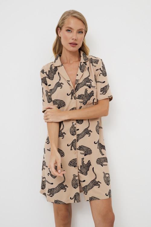 Нічна сорочка Aruelle М леопардовий принт (36762-307-347)