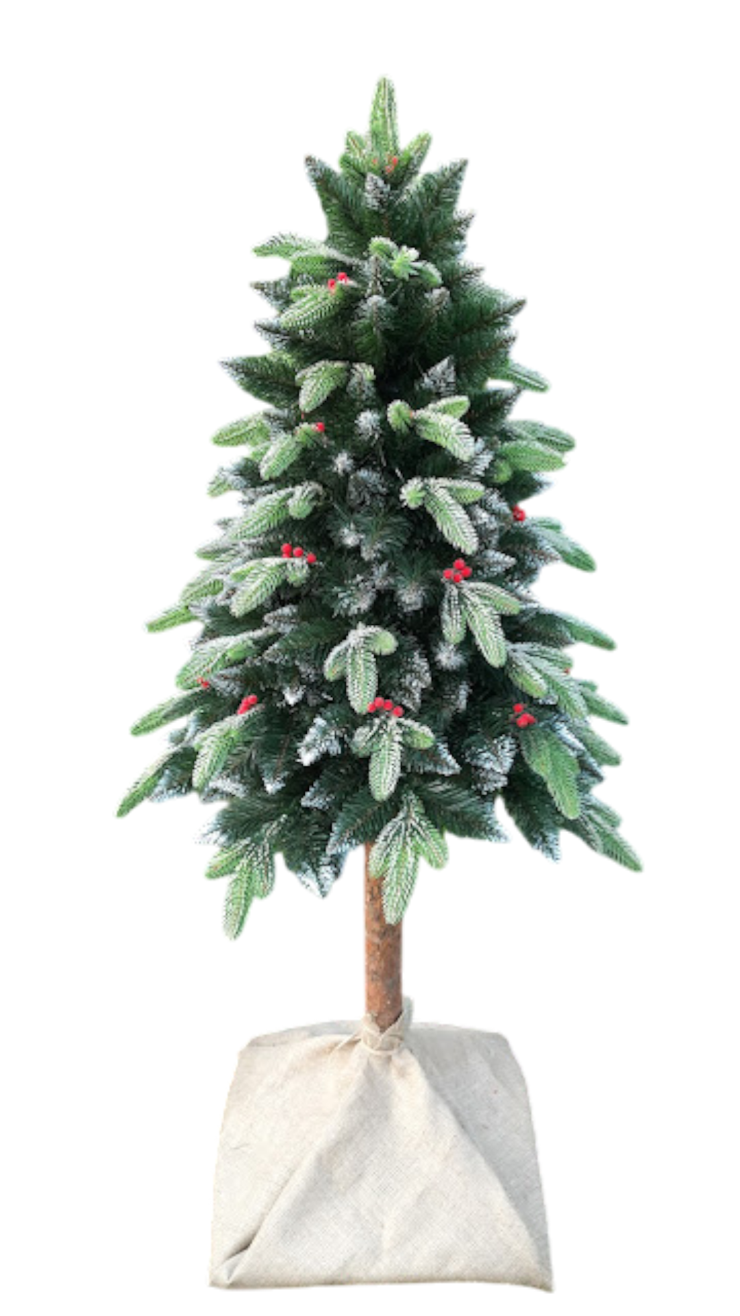 Елка искусственная на пне Элитная с шишками/жемчугом/кристаллами и инеем изготовлена из ПВХ 2,2 м Зеленый (147-41-на пне Элит-220)