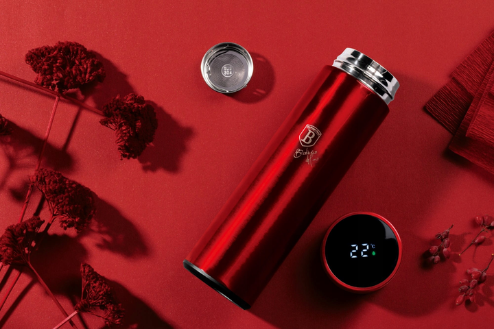 Термос 450 мл с датчиком температуры Berlinger Haus Metallic Line Burgundy Edition (BH-7955) - фото 2 Термос 450 мл с датчиком температуры Berlinger Haus Metallic Line Burgundy Edition (BH-7955) - фото 2