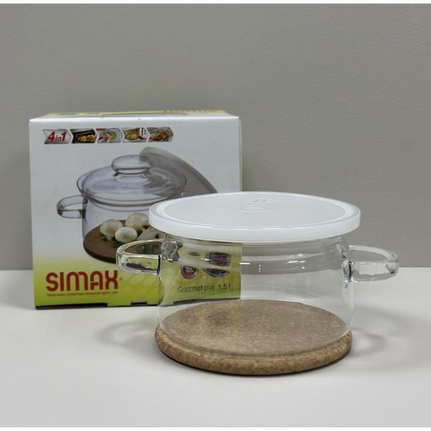 Каструля скляна Simax Gourmet Color s520/6063 з пластиковою/скляною кришкою/корковою підставкою 1,5 л (2626348052) - фото 3 Каструля скляна Simax Gourmet Color s520/6063 з пластиковою/скляною кришкою/корковою підставкою 1,5 л (2626348052) - фото 3