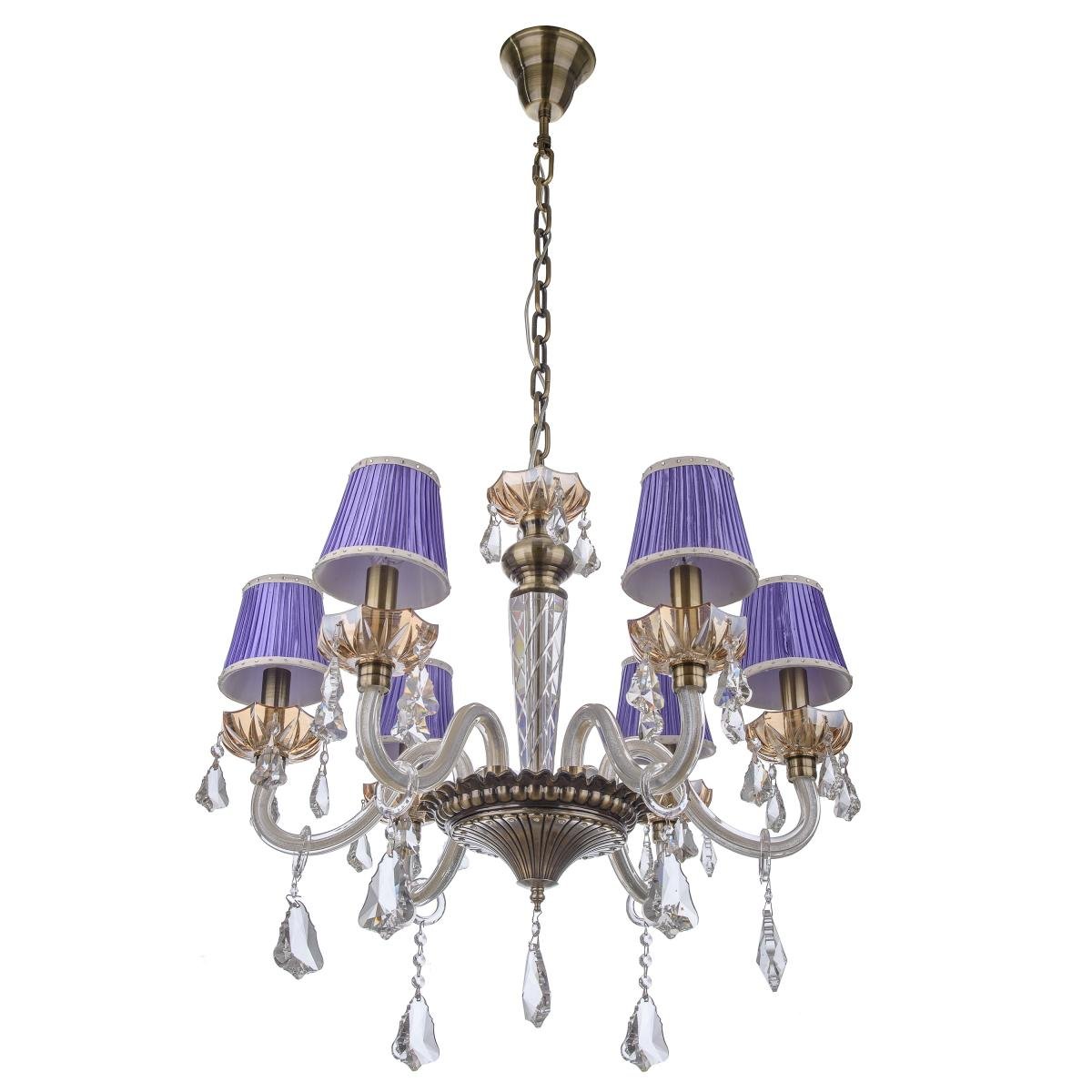 Люстра подвесная прованс хрустальная Brille BCL-357S/6 E14 BR