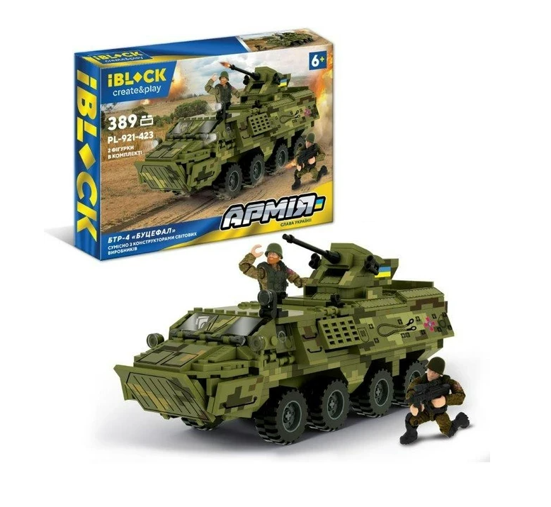 Конструктор Iblock Армия БТР-4 Буцефал 389 дет.