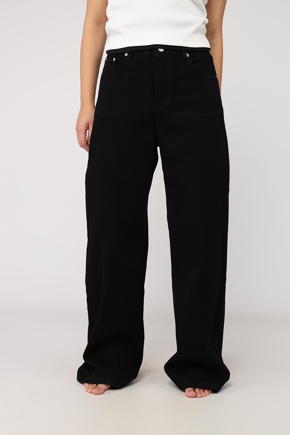Джинси wide leg жіночі Чорний 50 (ЦБ-00279682)