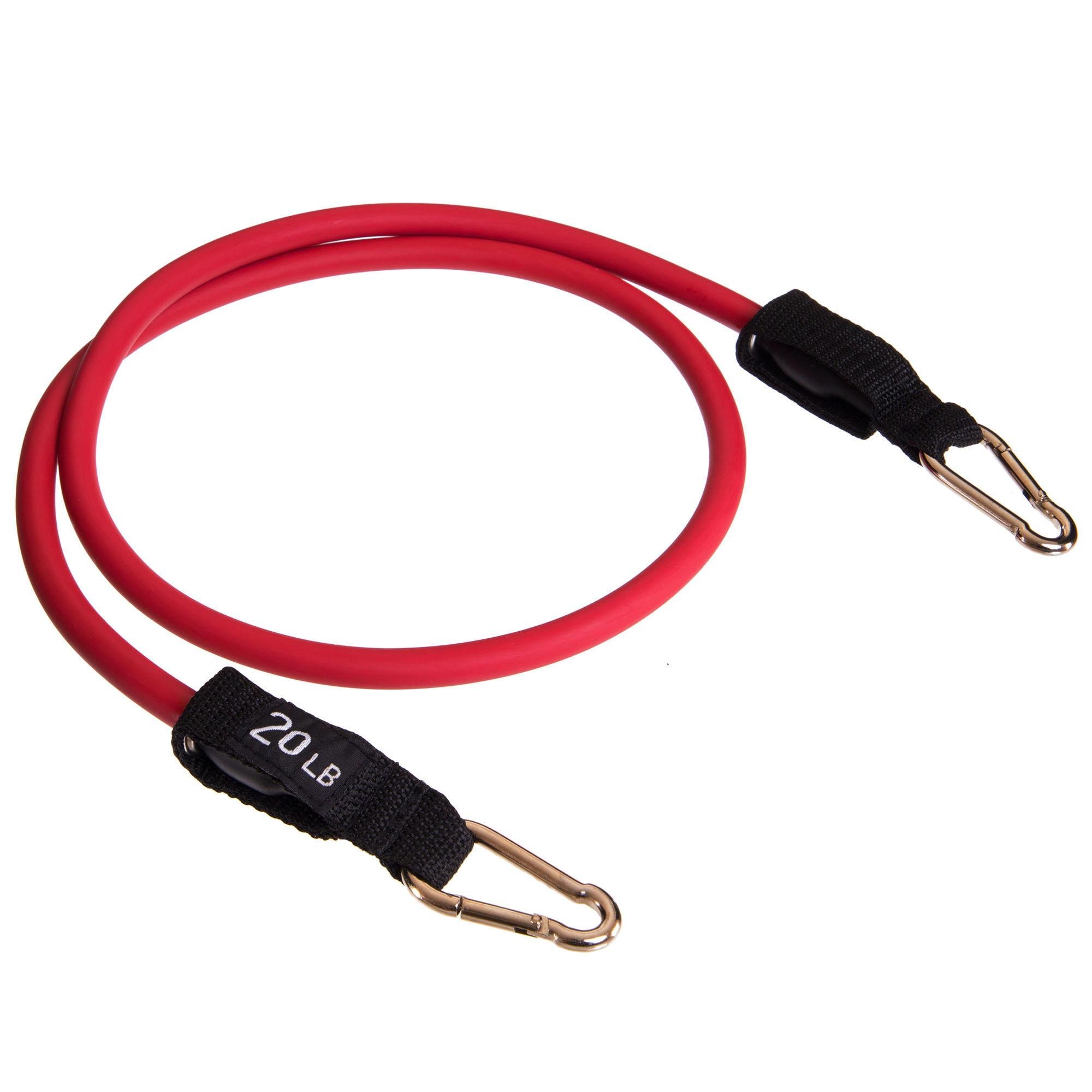 Эспандер трубчатый для фитнеса с карабином Zelart DOUBLE CUBE DT-1002C-20LB 5,5х11,5x1200 мм нагрузка 9 кг Темно-красный (DR005767)