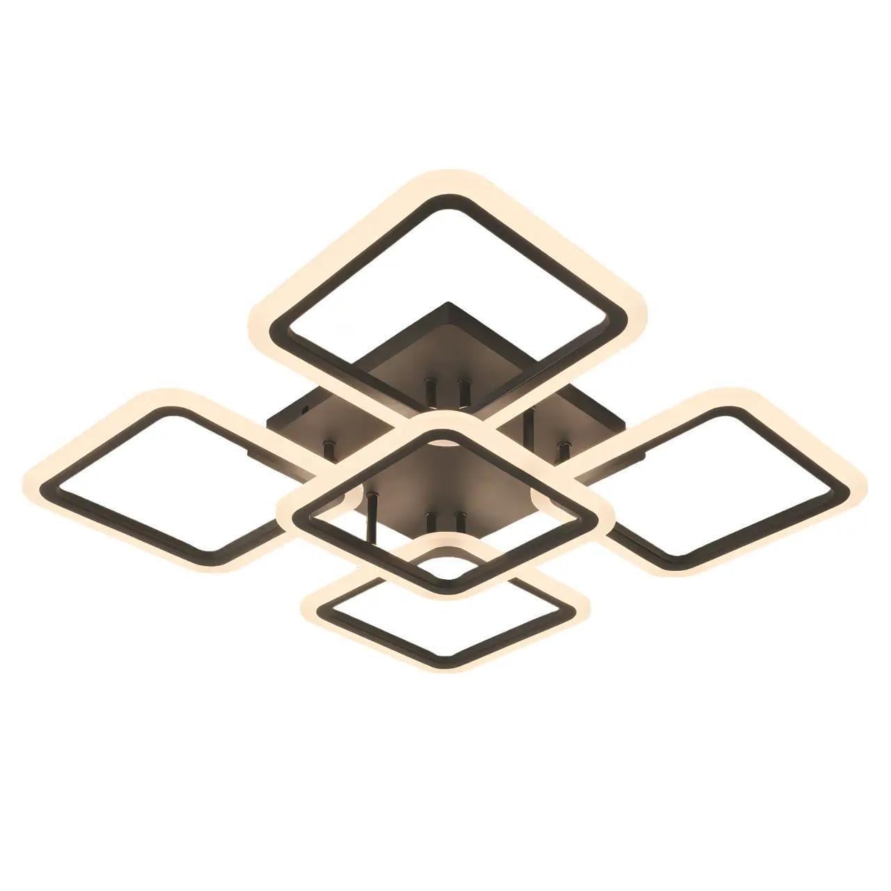 LED-люстра Velmax V-CL-NAOMI-S с пультом 90W 3000/6500K 7000 Lm Черный (28687836)