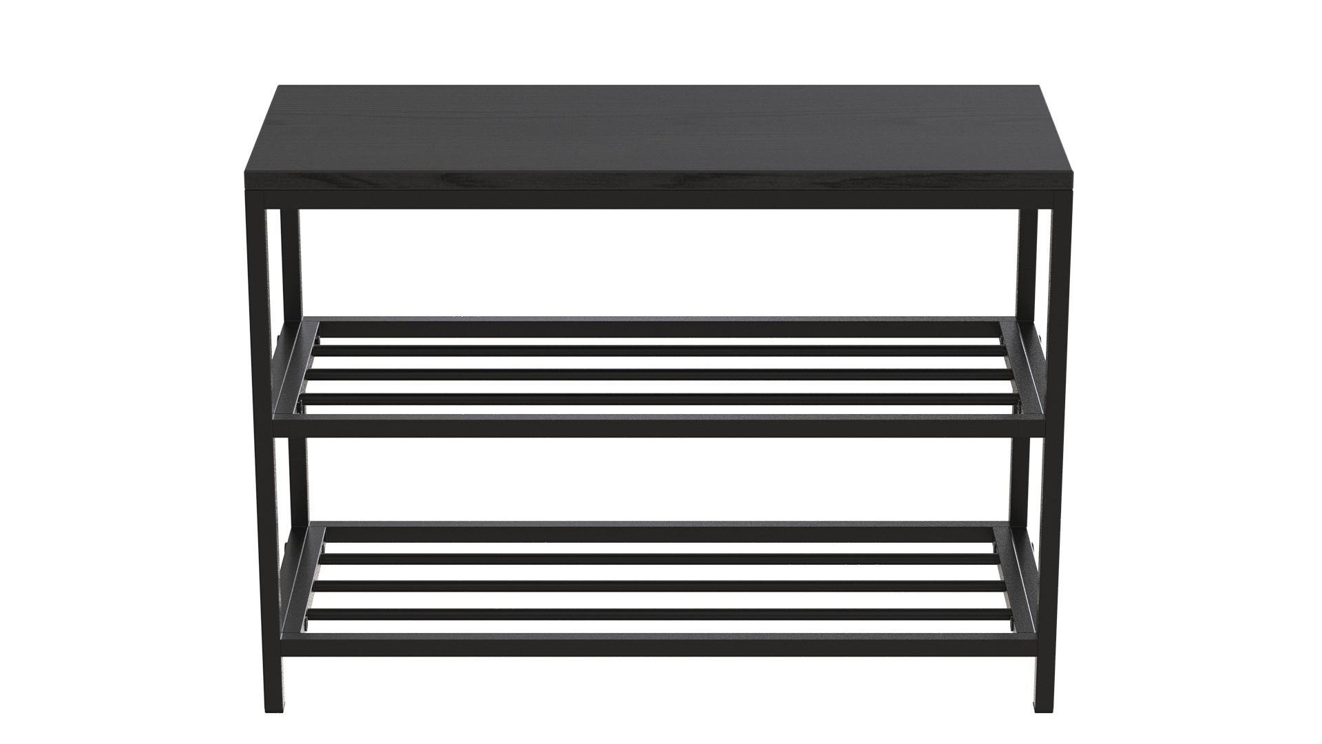 Банкетка универсальная Ferrum-decor Слайм ДСП 16 мм 45x63x26 см Черный/Сосная Кембра (FRD-104074)