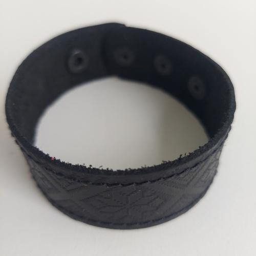 Браслет Вышиванка Тиснение Черный (25498/1)