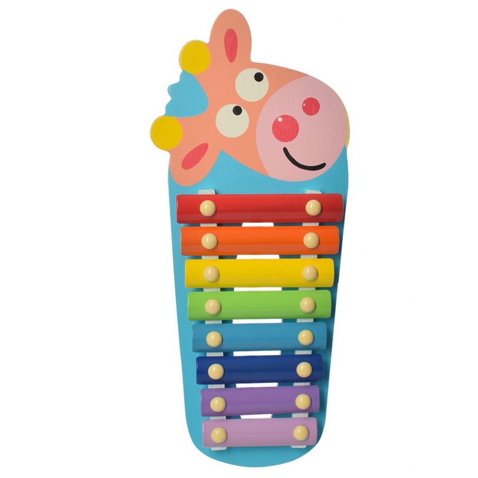 Музична іграшка Ксилофон WW-189 дерев'яний Корівка (RLT9456s10186)