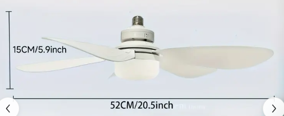 Вентилятор стельовий з підсвіткою та пультом ДК 52 см 2 шт. Білий (28219376) - фото 2