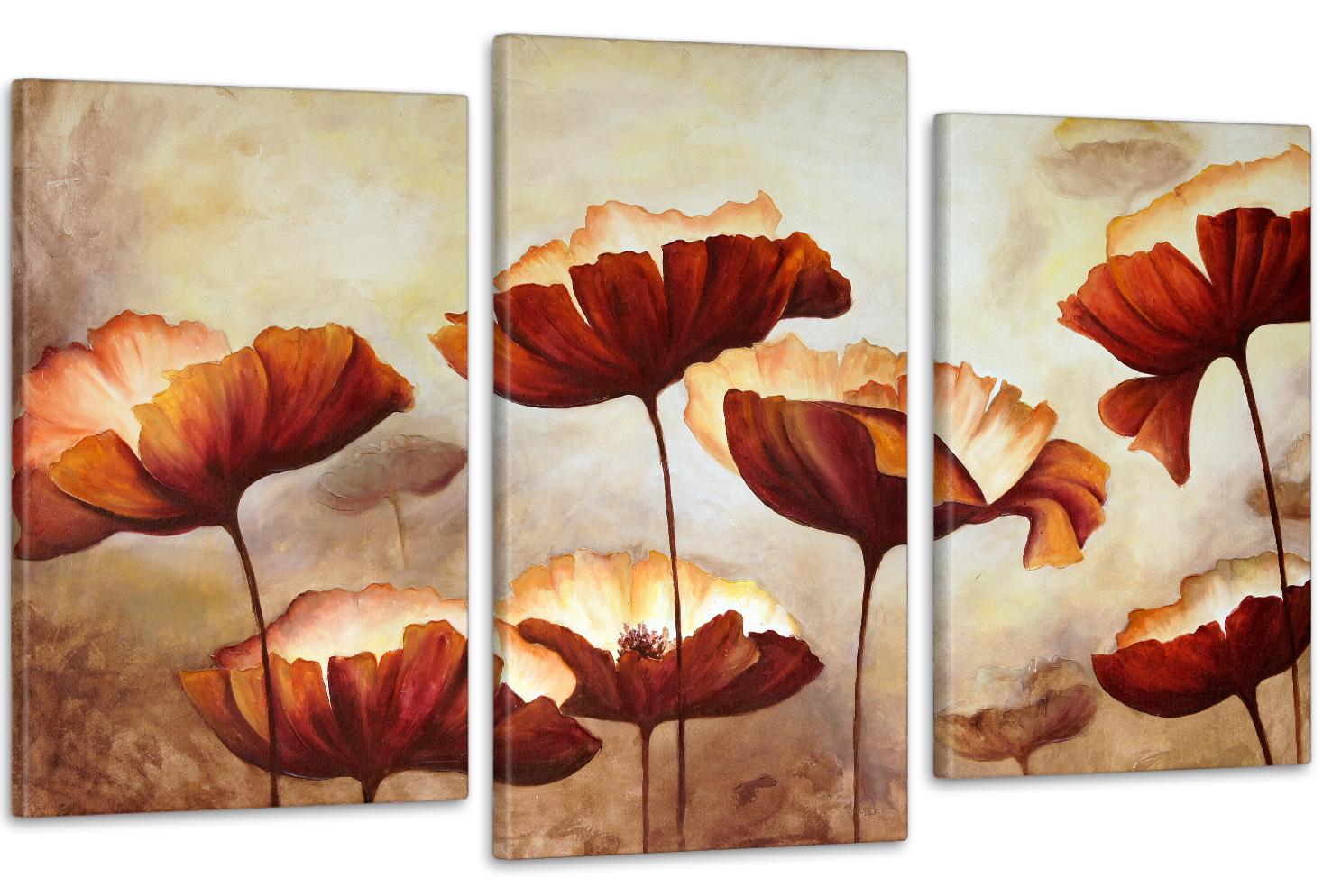 Картина модульная в гостиную/спальню Маки 53х100 см (Art-632_3)