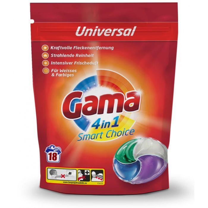 Капсулы для стирки Gama Универсал 4в1 18 шт.