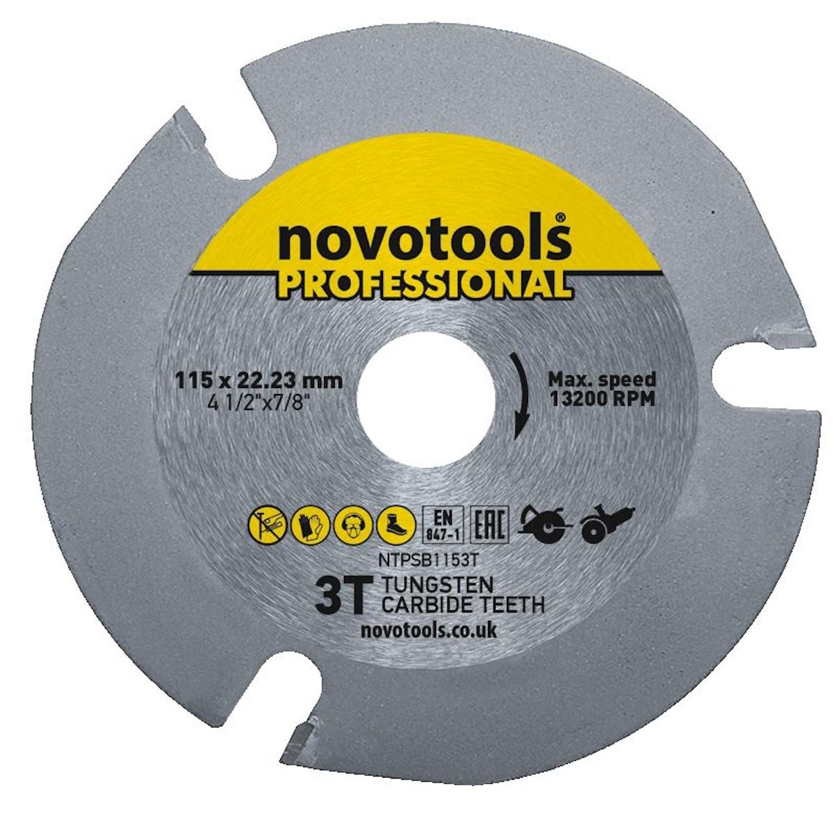 Пильний диск по дереву NovoTools Professional 115х22,23 мм 3Т (436832)