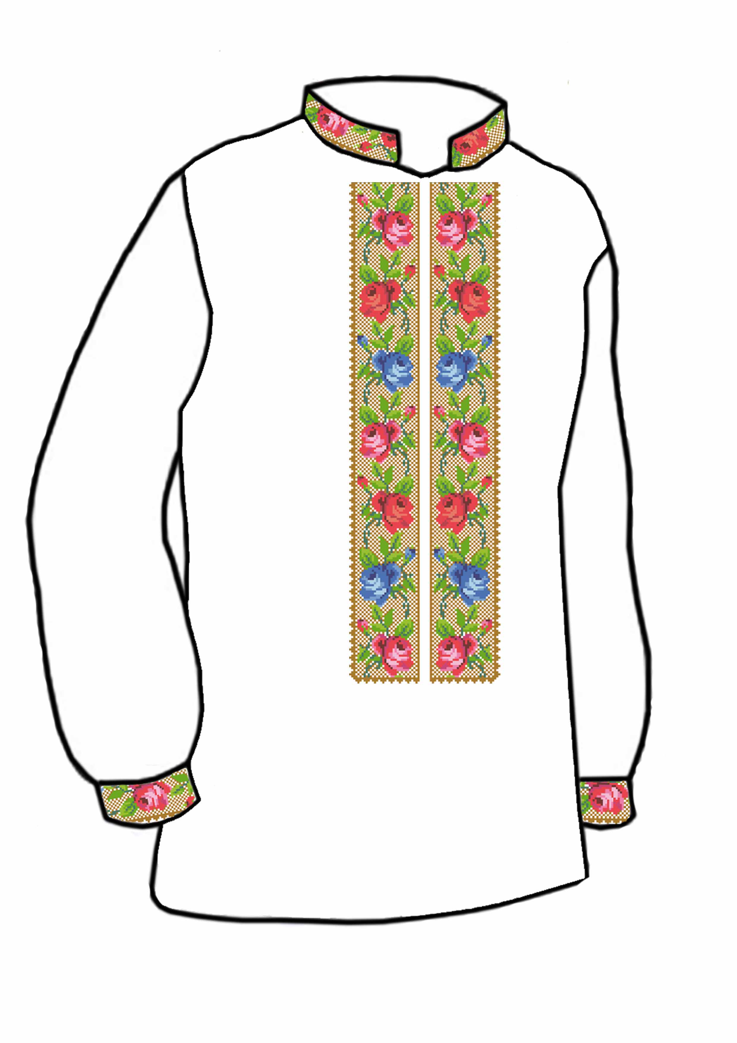 Заготовка для вышивки нитями или бисером рубашка СЧ-130 домотканое полотно