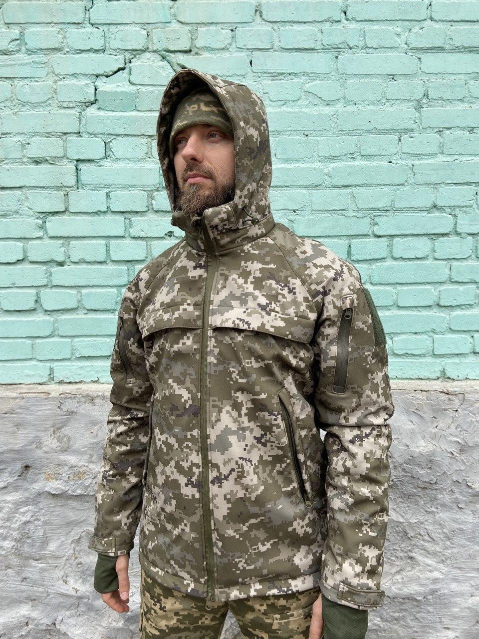 Куртка військова утеплена Tactic Soft Shell р. 44-46 Піксель (56123) - фото 9