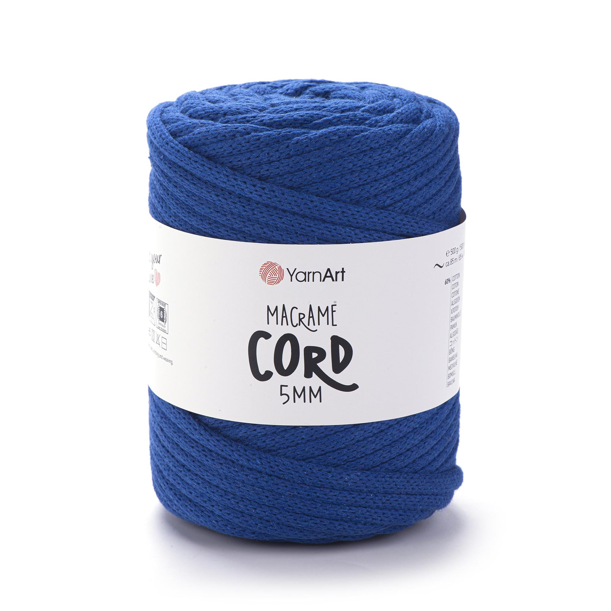 Шнур плетеный Macrame Cord с сердечником 5 мм Синий №772 (1904532052)