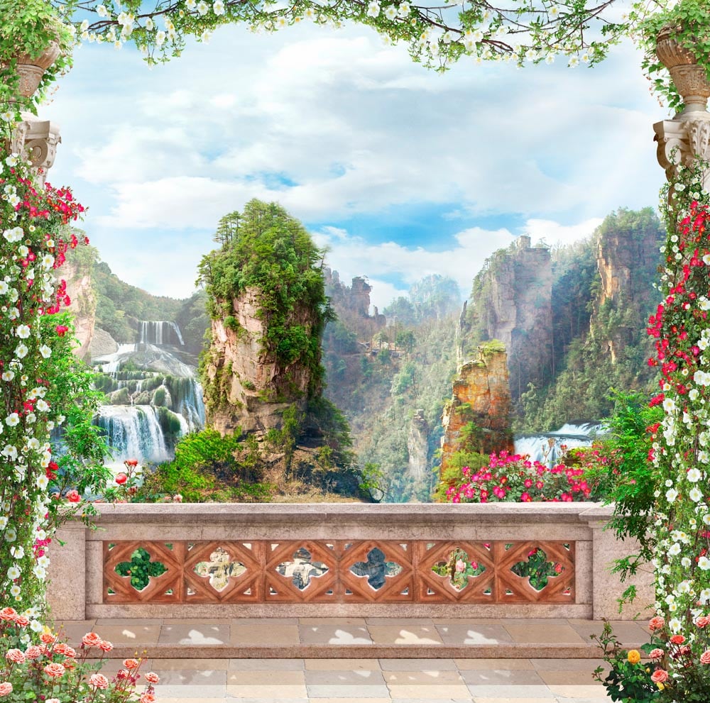 Фотообои WS Wallpaper Терраса с видом на горы 240x260 см (31020)