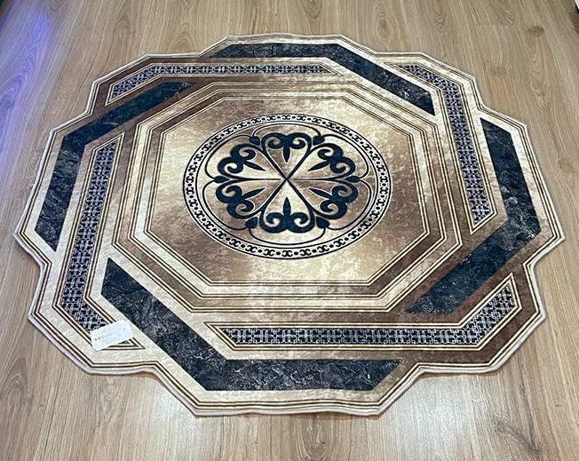 Килим безворсовий Gold Kilim на силіконовій основі з мікровелюру 120x120 см (1012-02)