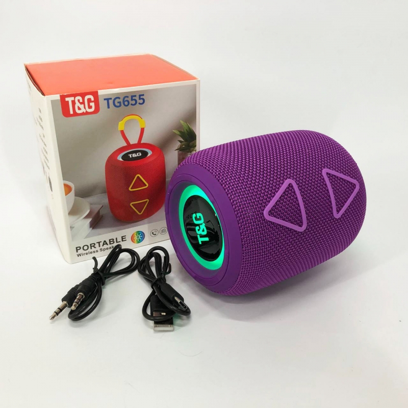 Портативная колонка TG 655 5 Вт RGB Purple (tf4885) - фото 6