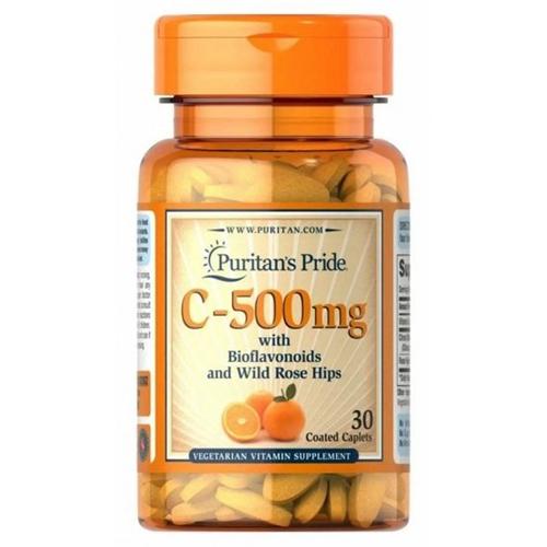 Витамин C Puritan's Pride Vitamin C-500 мг with Bioflavonoids & Rose Hips 30 Caplets
