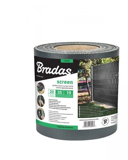 Стрічка для паркану Bradas 19 см x 35 м 450 г/м2 Сірий