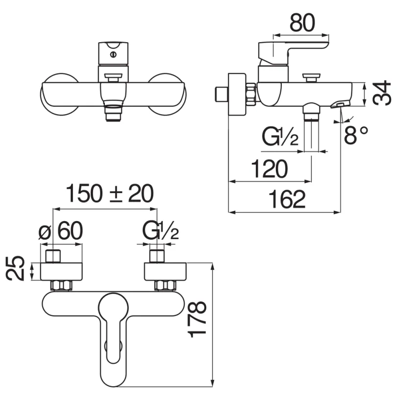 Смеситель для ванны Nobili Rubinetterie ABC (AB87110/1CR) - фото 2