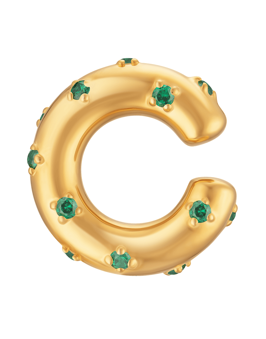 Каф Spark green жіночий RIMMART JEWELRY золотий One size