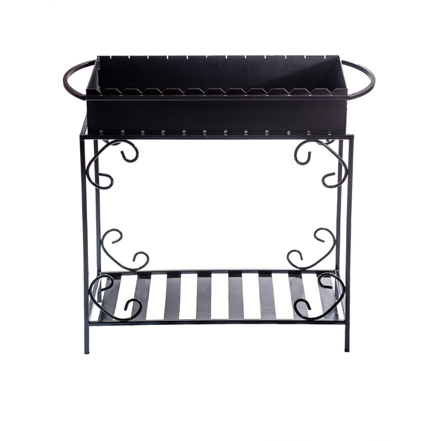 Мангал на дровнице Mzavod Гефест стальной с термостойким покрытием на 12 шампуров 3 мм Черный (136-17-1030310100007)