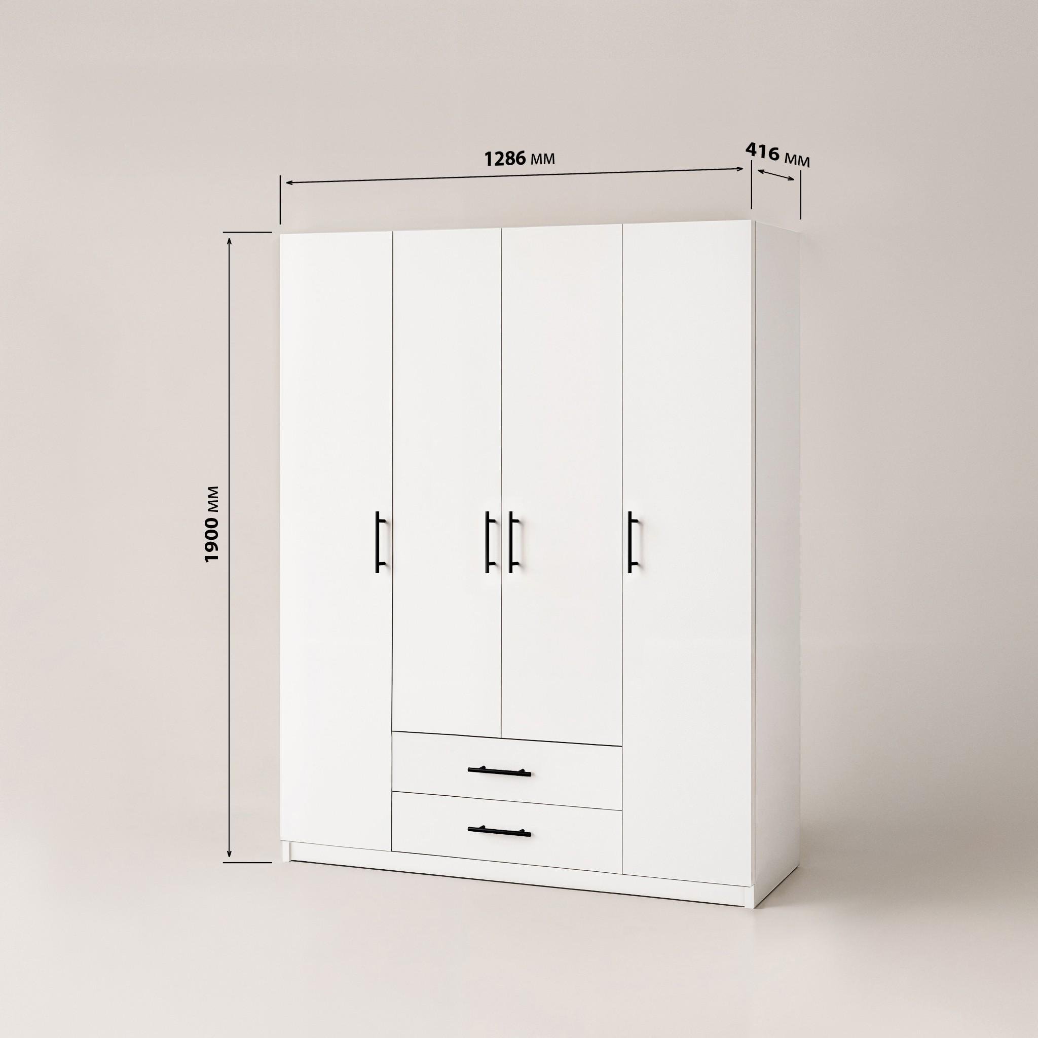 Шкаф для одежды Standart 2+4 1286x416x1900 мм Бетон - фото 4 Шкаф для одежды Standart 2+4 1286x416x1900 мм Бетон - фото 4