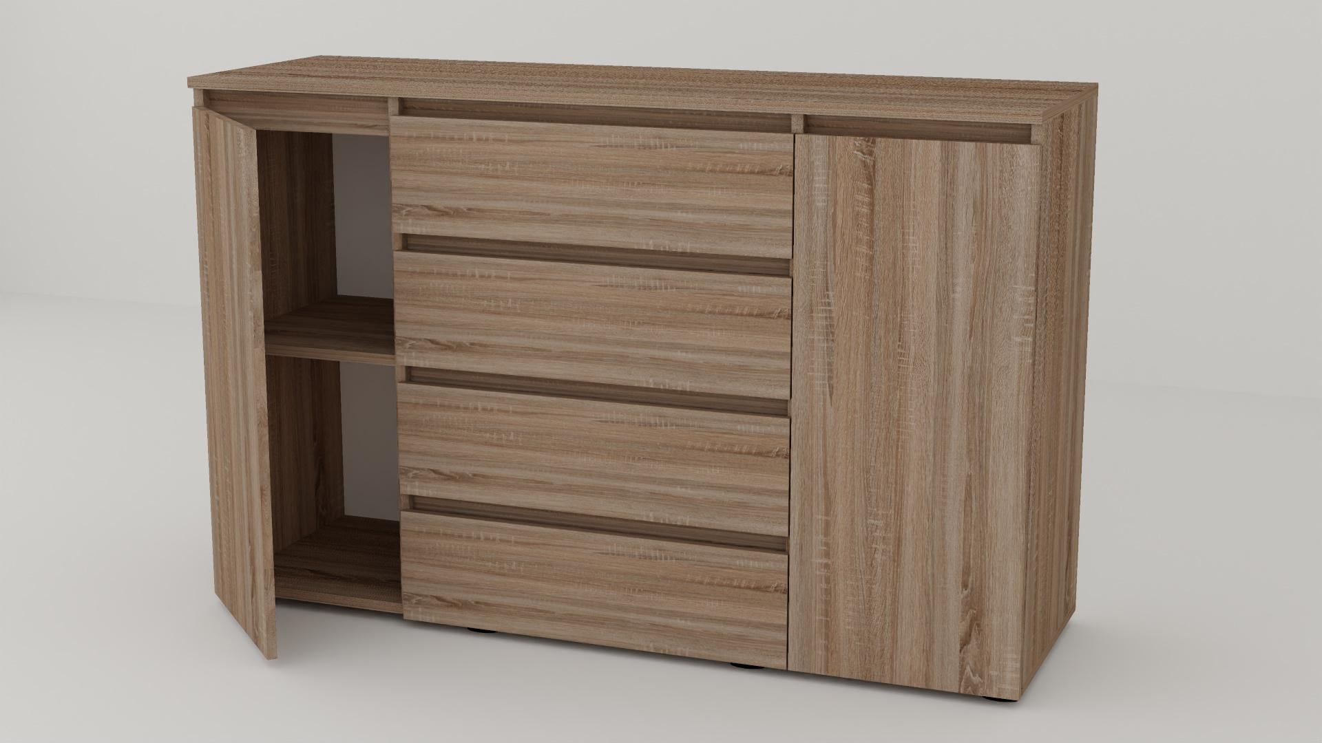 Комод Алекса СН-141/38 140х38х90 см Дуб сонома трюфель