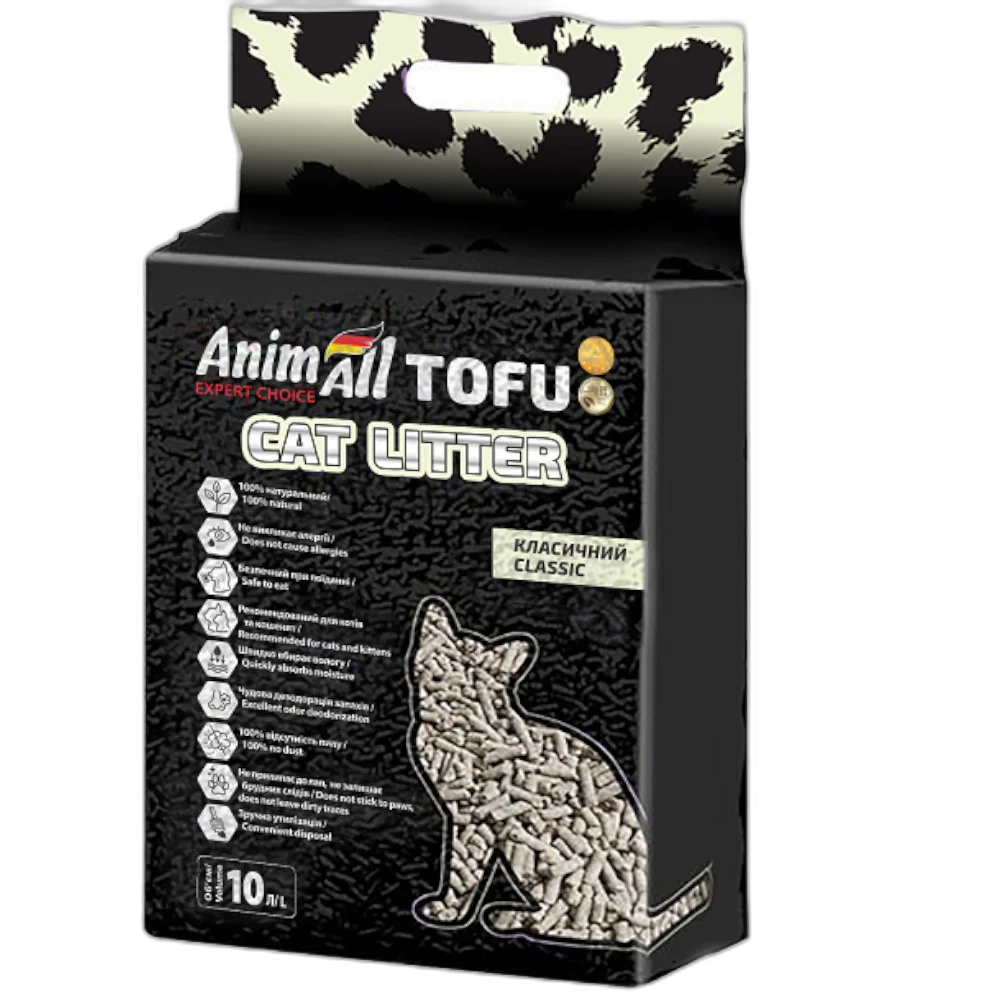 Наполнитель соевый AnimAll Tofu Classic для кошек без аромата 10 литров 4,66 кг