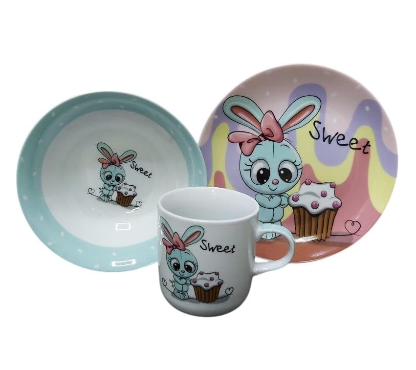 Дитячий набір столового посуду Limited Edition Sweet Bunny 3 пр. (C523)