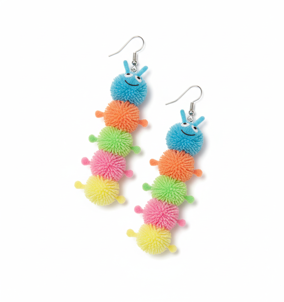 Серьги Веселая Гусеница (2890078174)
