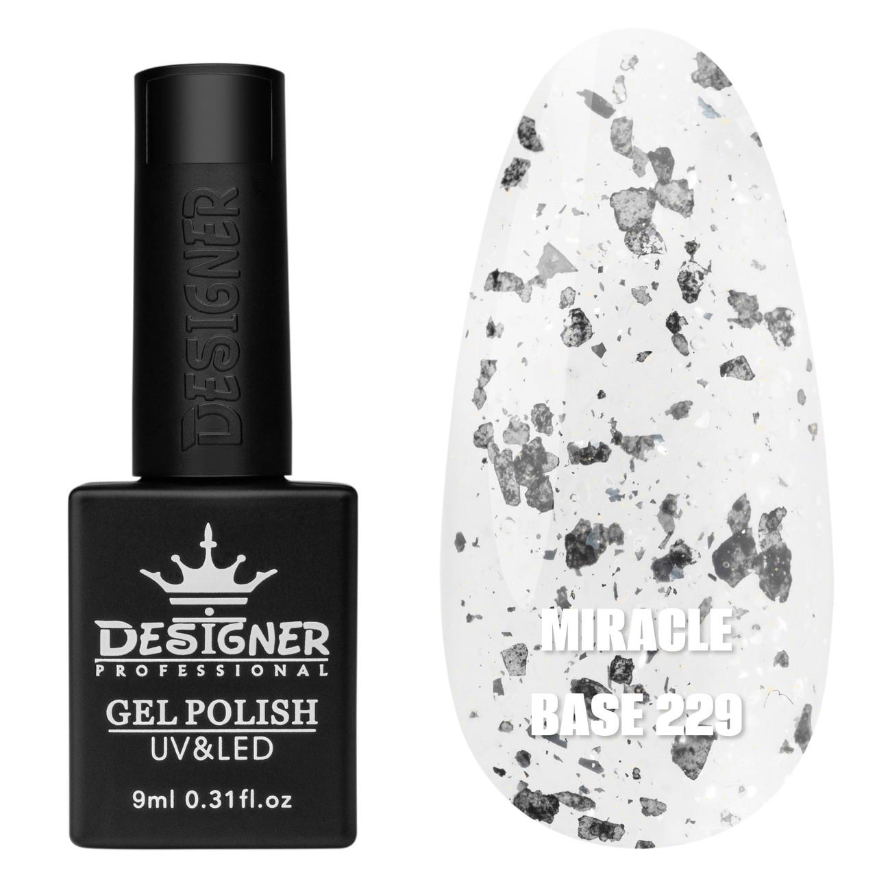 База камуфлирующая цветная Miracle base Дизайнер с хлопьями Юки 9 мл 229