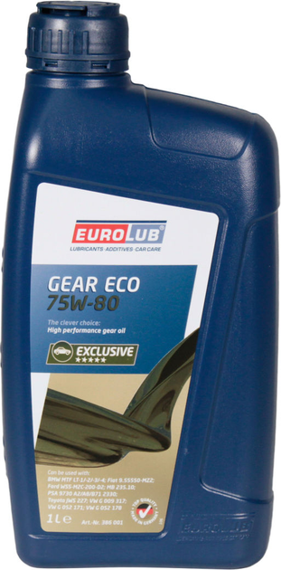 Трансмиссионное масло автомобильное EUROLUB GEAR ECO 75W-80 1 л (386001)