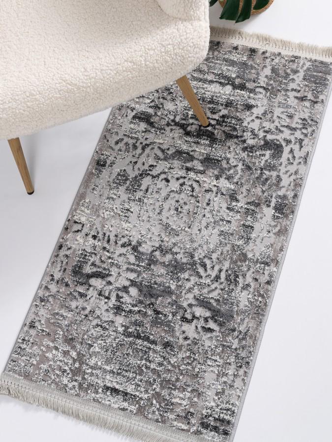 Килимок в спальню Levado 03605a 60х110 см Сірий