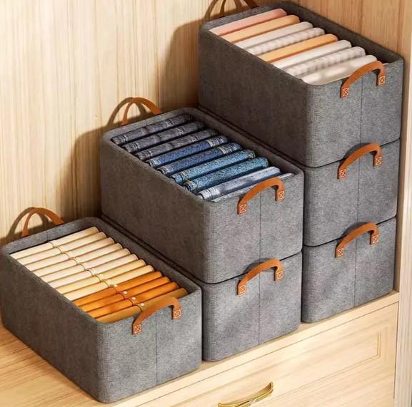 Органайзери-короби для зберігання білизни речей/іграшок 3 шт. 47х28х20 см Сірий - фото 8 Органайзери-короби для зберігання білизни речей/іграшок 3 шт. 47х28х20 см Сірий - фото 8