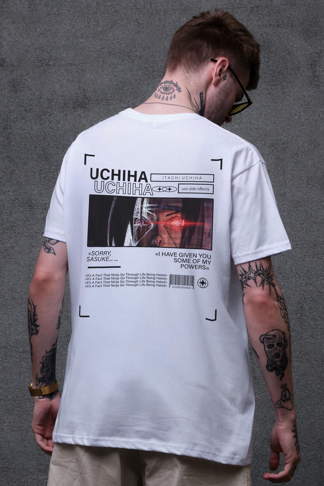 Футболка мужская Without Uchiha с принтом оверсайз L/XL White (L8049518)