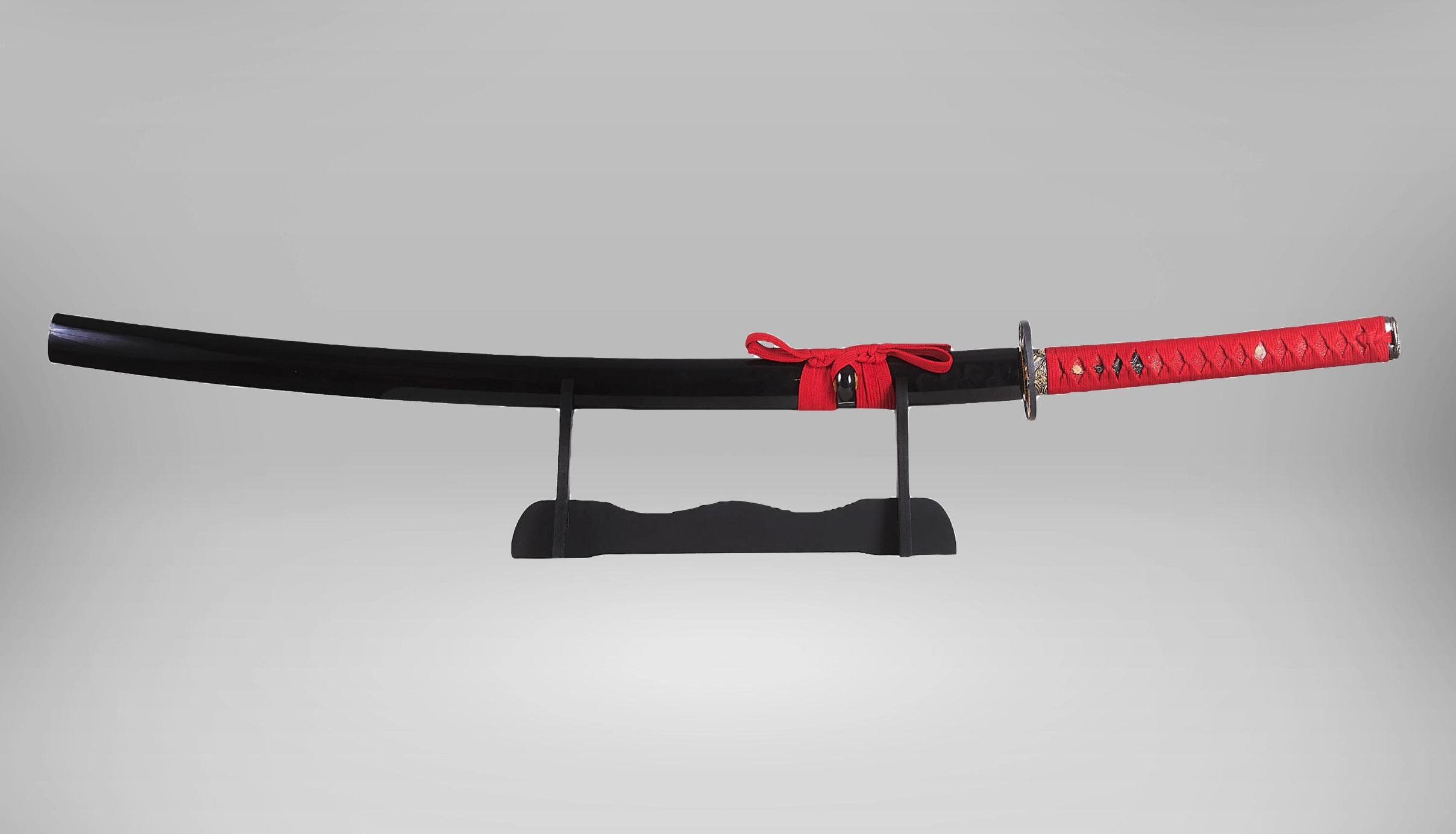 Сувенирный меч Samurai Katana на подставке в подарочном кейсе Red (13767910)